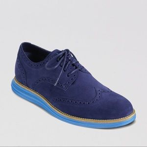 Cole Haan Lunargrand Oxford Mens Shoes Suede Navy